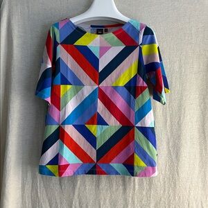 Uniqlo x Marimekko Multicolored Geometric Print Short Sleeve T Shirt